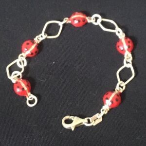 Sterling Silver Ladybug Bacelet